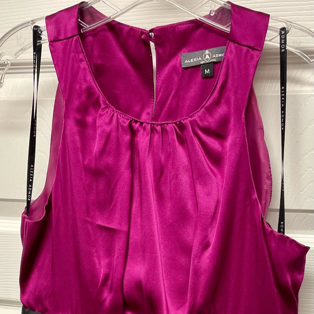 Alexia Admor Sleeveless Shimmer Color Block Dress - Size M - Pink & Black